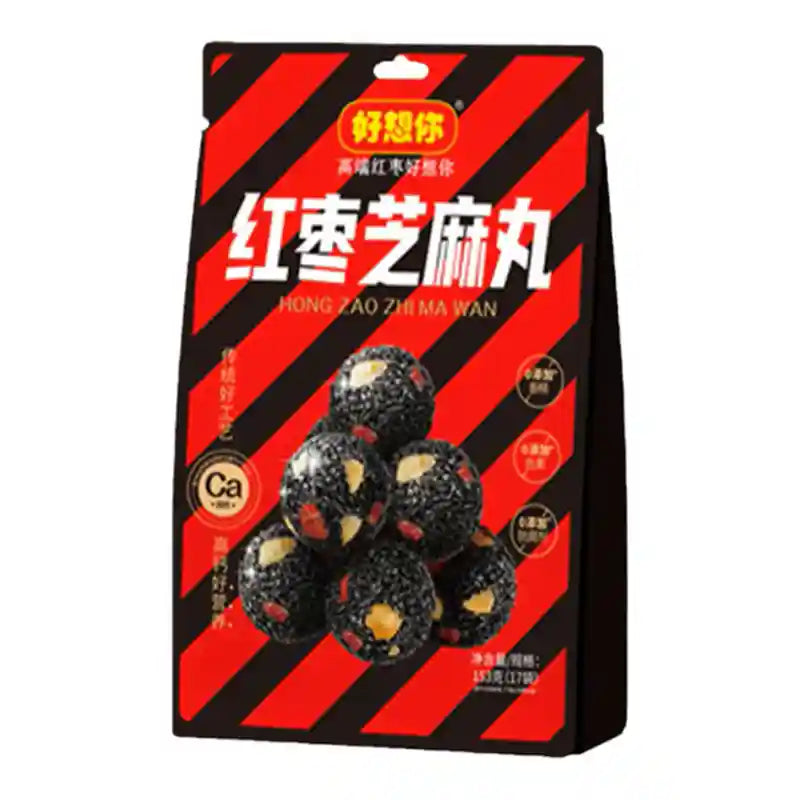 好想你 红枣芝麻丸 153克 /Kugeln aus Rote Datteln und Schwarzer Sesam 153g HXN