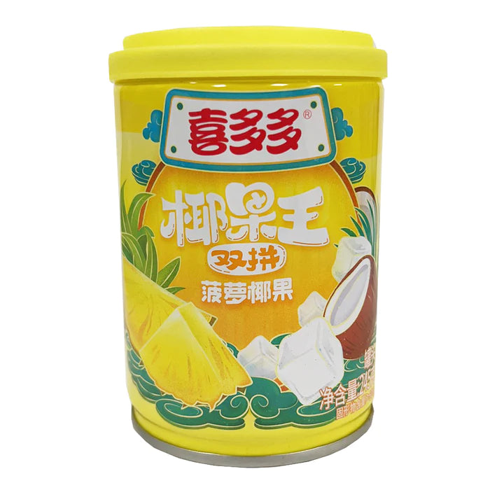 喜多多 菠萝椰果双拼 245克/Kokosnuss Gelee Stücke Ananas 245g XIDUODUO