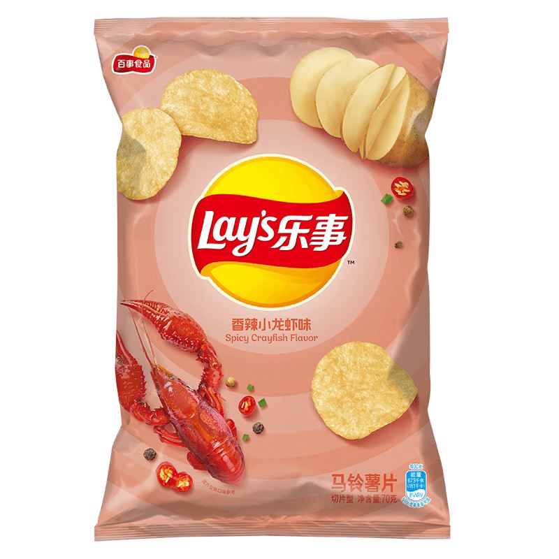 乐事薯片 小龙虾味 70克 /Kartoffelchip Louisianakrebsgeschmack 70g Lays