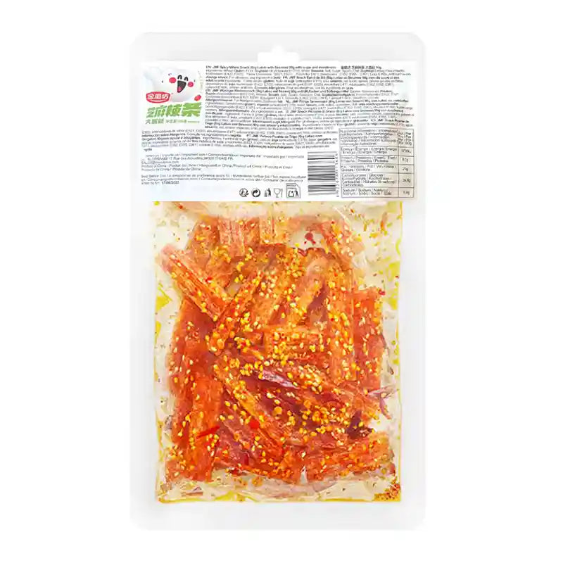金磨坊 芝麻辣条 大面筋 90克 /Gluten Streifen mit Sesam scharf 90g JMF