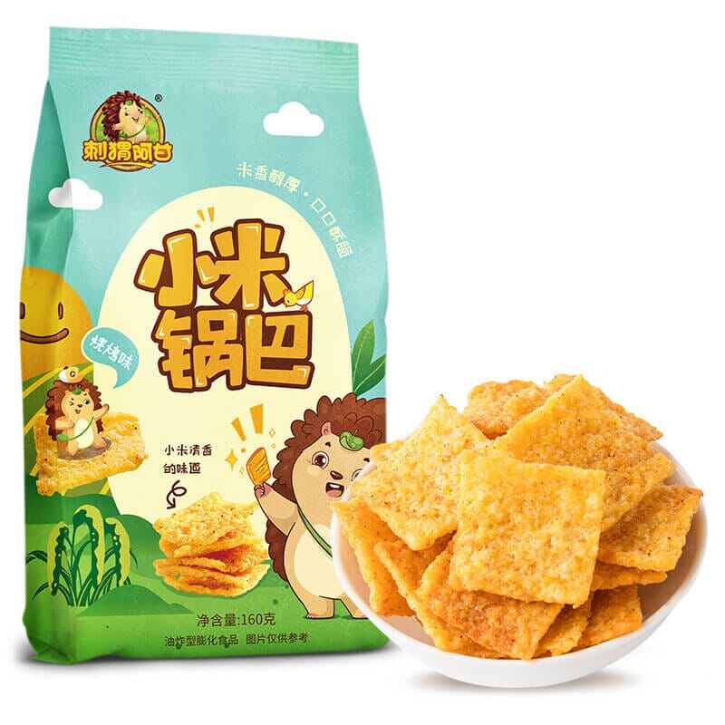 刺猬阿甘 小米锅巴 烧烤味 160克 /Hirsekruste BBQ Geschmack 160g CIWEIAGAN