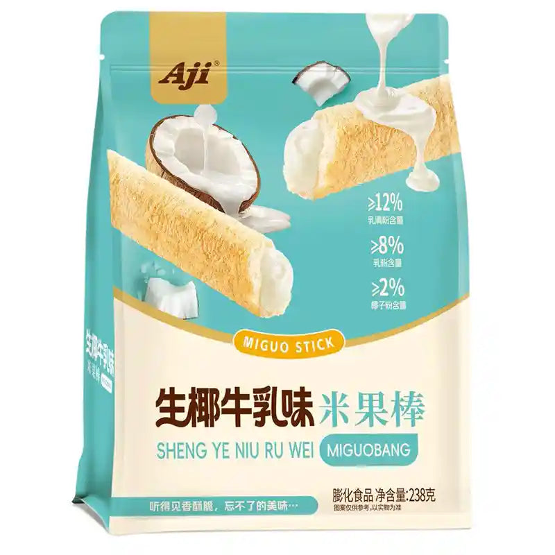 Aji 生椰牛乳味米果棒 238克 /Riegel mit Kokosnussfleisch 238g AJI