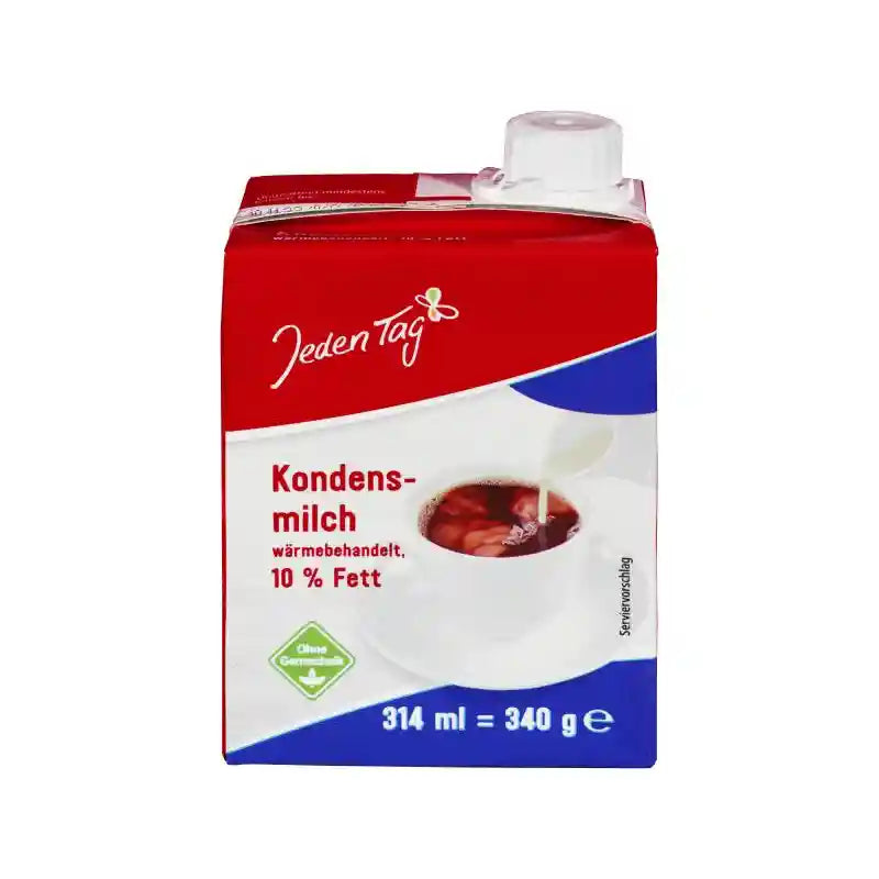每日 无转基因10%炼奶 炼乳 340克 /Kondensmilch 10% ohne Gentechnik 340g Jeden Tag