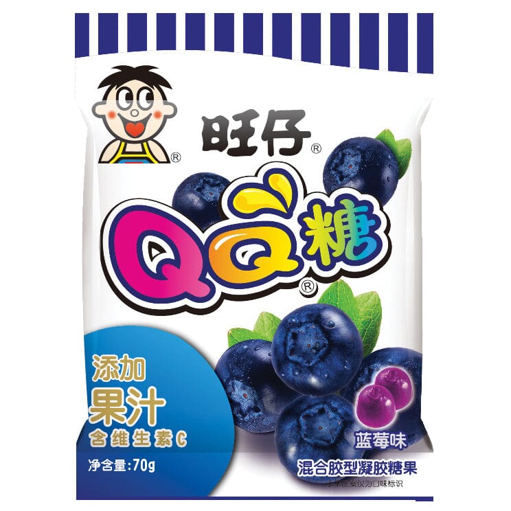 旺仔 QQ糖 蓝莓味 70克 /QQ Gummie Blaubeeregeschmack 70g WantWant