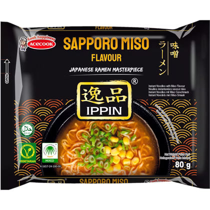 ACECOOK 日式拉面 札幌味噌 80克 /Instantnudeln Ippin Miso Ramen 80g ACECOOK