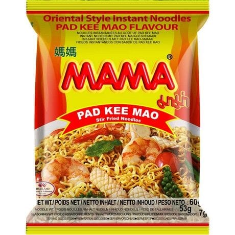 妈妈牌 东方风味方便面 泰式炒宽粉 60克 /Instant Nudeln Pad Kee Mao Oriental Style 60g MAMA