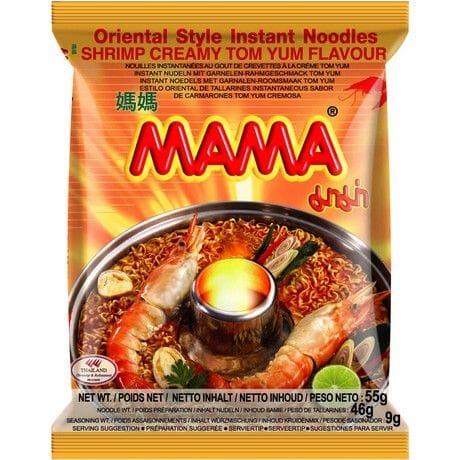 妈妈牌 东方风味方便面 奶油冬阴功虾味 55克 /Instant Nudeln mit Tom Yum Garnelen- und Sahnegeschmack 55g Oriental Style MAMA
