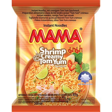 妈妈牌 东方风味方便面 奶油冬阴功虾味 55克 /Instant Nudeln mit Tom Yum Garnelen- und Sahnegeschmack Oriental Style 55g MAMA