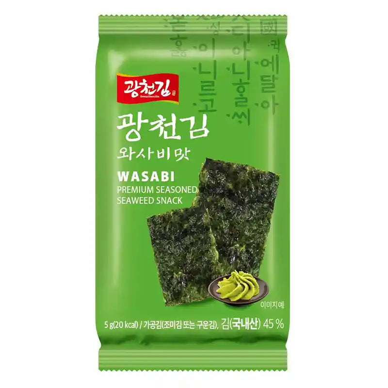 韩国 即食芥末海苔 5克 /Koreanische Meeresalgen mit Wasabi-Geschmack 5g Kwangcheon