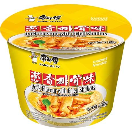 康师傅 葱香排骨味方便面 桶面 108克 /Instantnudeln mit Schweinefl. Schalotten Geschmack Schüssel 108g KangShiFu