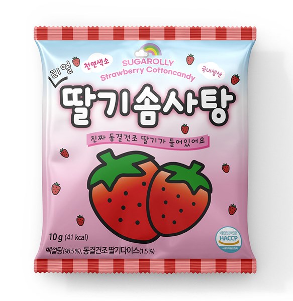 韩国 草莓味棉花糖 10克 /Koreanische Zuckerwatte Erdbeere Geschmack 10g NAMU