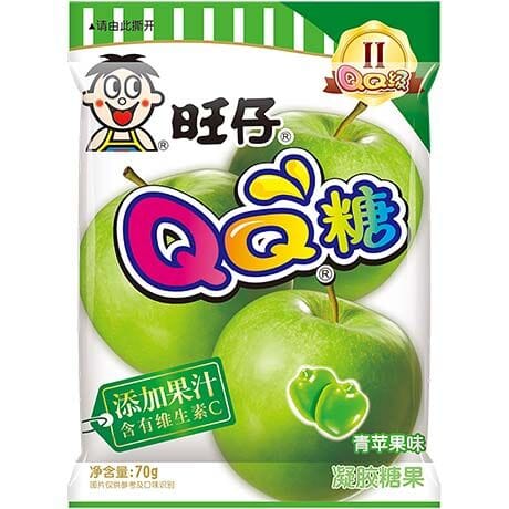 旺仔 QQ糖 青苹果味 70克 /Gummibärchen Apfel Geschmack 70g