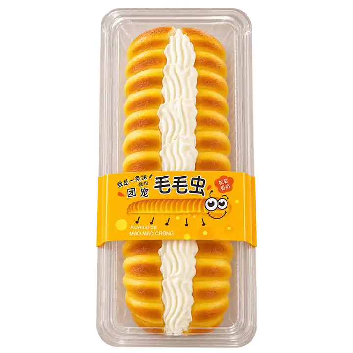 花田 毛毛虫面包 /Raupenförmiges Milchbrötchen mit Sahnefüllung