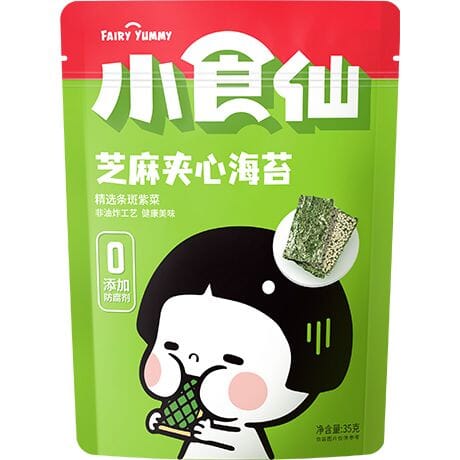 小食仙 芝麻夹心海苔 35克 /Knuspriger Seetang mit Sesam 35g FAIRY YUMMY