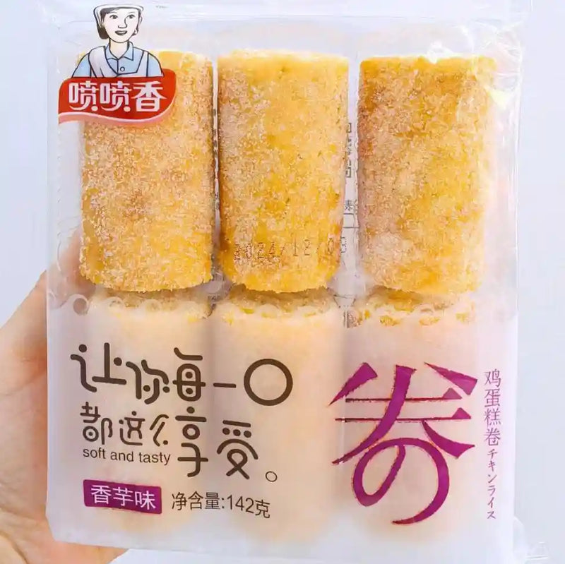 喷喷香 鸡蛋糕卷 香芋味 163克 /Kuchenrolle Tarogeschmack 163g PPX