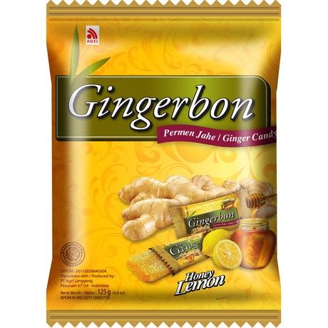 生姜蜂蜜柠檬糖果 125克 /Ingwer Honig Zitronen Bonbons 125g GINGERBON