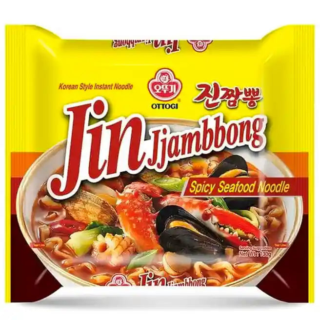 韩国 不倒翁 辣味什锦海鲜拉面 130克 /Jjambbong Scharfe Ramen Meeresfrüchten Geschmack 130g OTTOGI