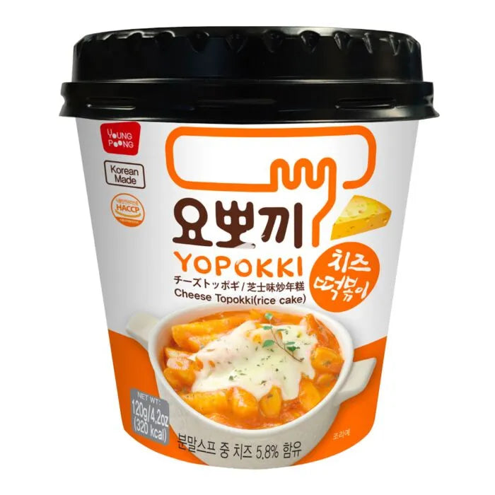 韩国永丰炒年糕 芝士味 微波杯 120克 /Instant Ramen mit Tteokbokki Reiskuchen Cheese Geschmack 120g Yopokki YOUNGPOONG