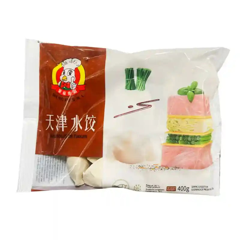 冰冻-Tiefgefroren! 蒙福 天津水饺 猪肉卷心菜韭葱馅 400克 /Teigtaschen mit Schweinefleisch und Kohl 400g MENGFU