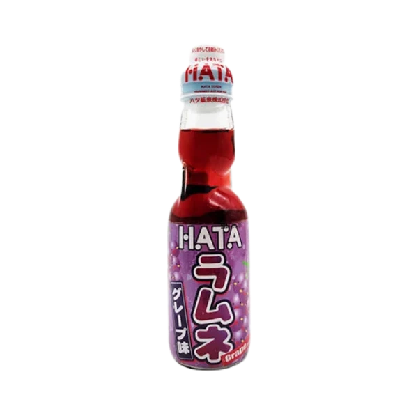 日本波子弹珠汽水 紫葡萄味 200毫升 /Hatakosen Ramune Traube Geschmack 200ml Hatakosen