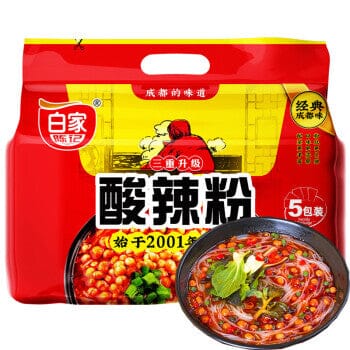 白家 四川特色风味 酸辣粉 五连包 /Süßkartoffel Sauer- Scharf- Nudeln 105g*5 Bai Jia