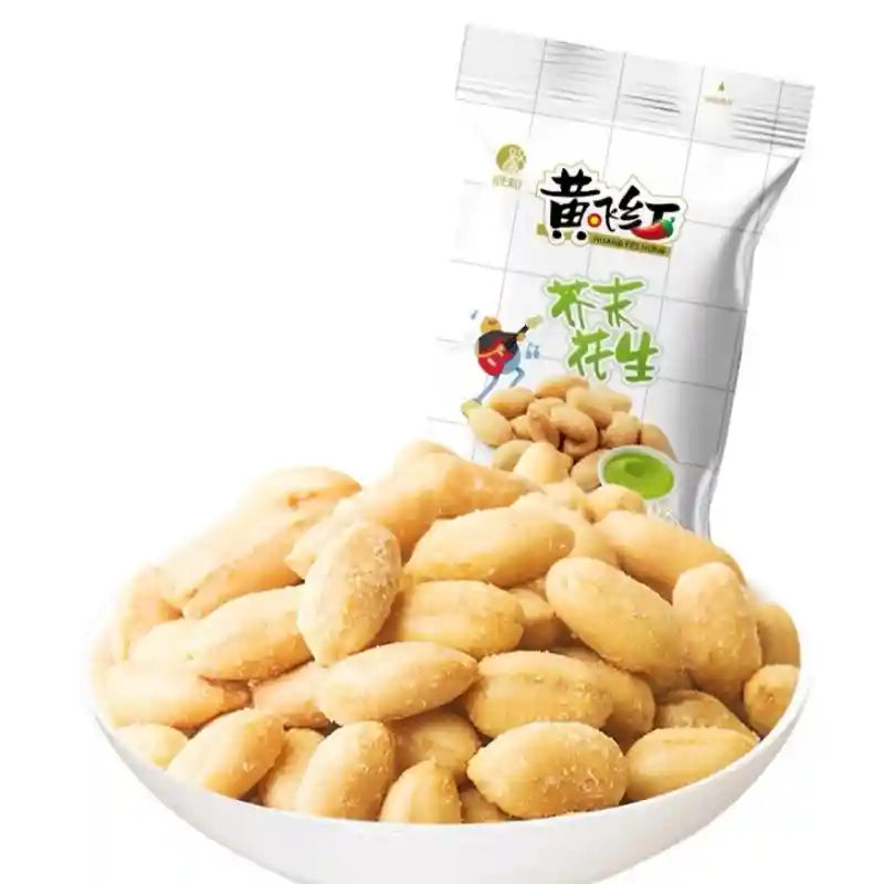 黄飞红 芥末花生 110克 /Knusperig Erdnuss Wasabi-Erdnüsse 110g HFH
