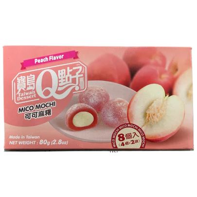 宝岛Q点子 可可麻薯 桃子味 80克 /Micro Mochi Pfirsichgeschmack 80g TW