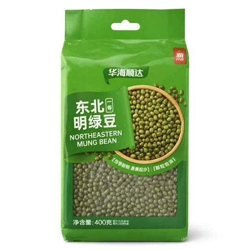 华海顺达 一级 东北明绿豆 400克 /Grüne Mungbohnen 400g HUASEED
