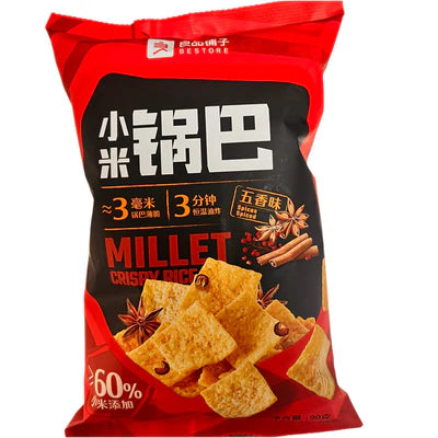 良品铺子 小米锅巴 五香味 90克 /Hirsechips mit chinesischen Fünf-Gewürzen 90g BESTORE