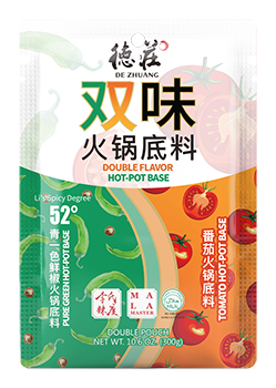 德庄 青一色鲜椒 + 番茄火锅底料 300克 /Suppenbasis für Feuertopf Grün Pfeffer + Tomaten 300g DEZHUANG