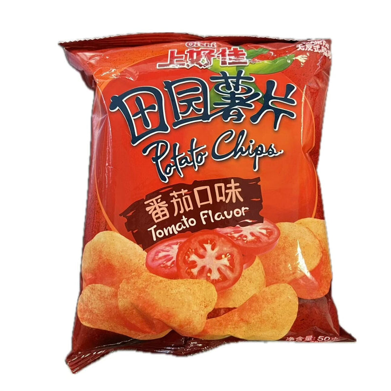 上好佳 田园薯片 番茄味 50克 /Kartoffelchips mit Tomaten Geschmack 50g OISHI