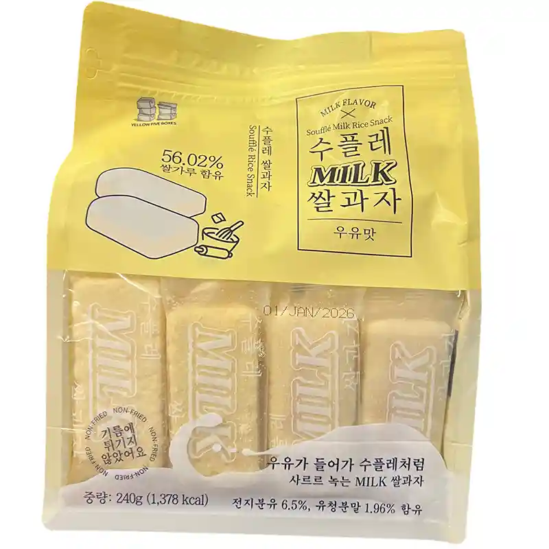 韩国奶香浓郁 牛乳米饼 240克/ Milchgeschmack-Cracker 240g