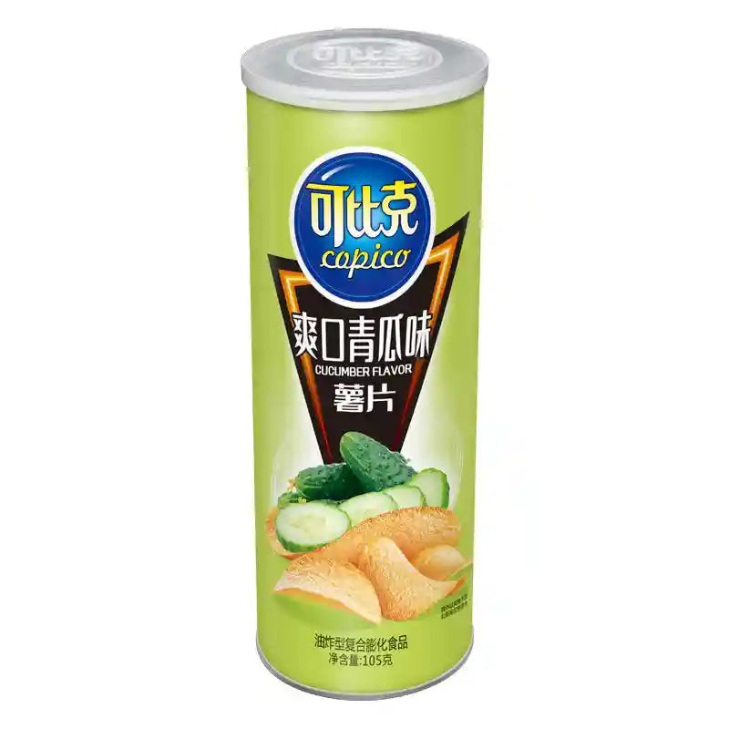 达利园 可比克薯片 爽口青瓜味 105克 /Kartoffelchips mit Gurkegeschmack 105g Copico