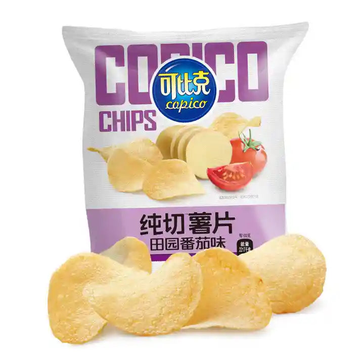 达利园 可比克 纯切薯片 田园番茄味 65克 /Kartoffelchips mit Tomatengeschmack 65g Copico
