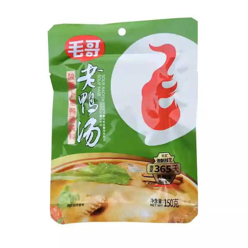 毛哥 酸萝卜老鸭汤炖料 150克 /Zubereitete Würzsoße Kochsoße für Ente 150g MaoGe