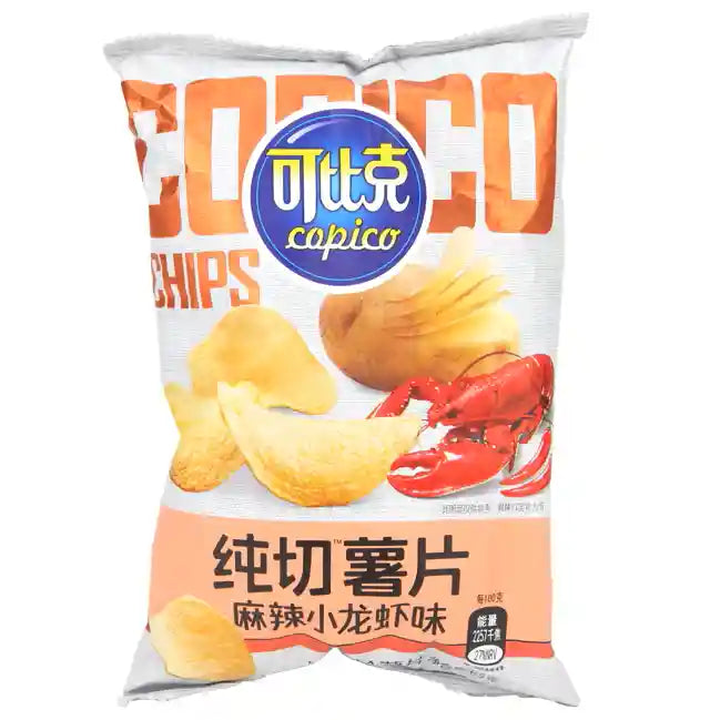 达利园 可比克 纯切薯片 麻辣小龙虾味 65克 /Kartoffelchips mit würzigem Flusskrebsgeschmack 65g Copico