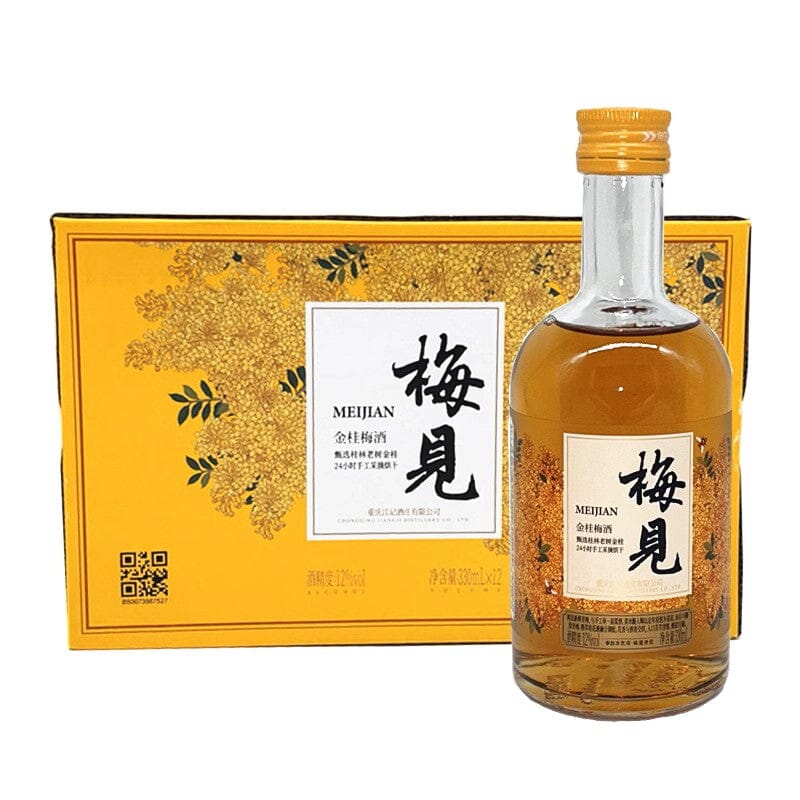 金桂梅见 青梅酒 桂花风味 12度 小瓶 330毫升 / Grüner Pflaumen Wein Osmanthus Geschmack 12% Vol. 330ml MEI JIAN