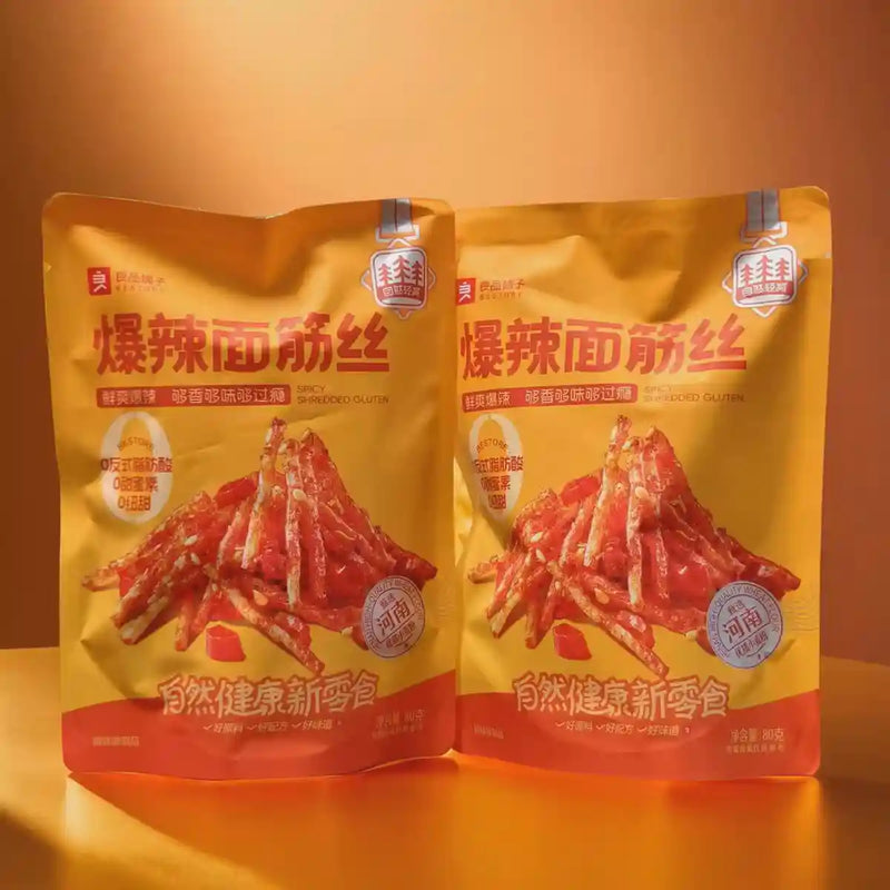 良品铺子 爆辣面筋丝 80克 /Würzige Gluten-Schnipsel 80g Bestore