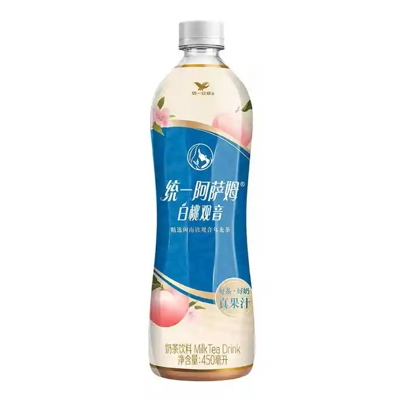 统一 阿萨姆 白桃观音奶茶 450毫升 /Milchtee mit weißer Pfirsich und Guanyin 450ml UNIF