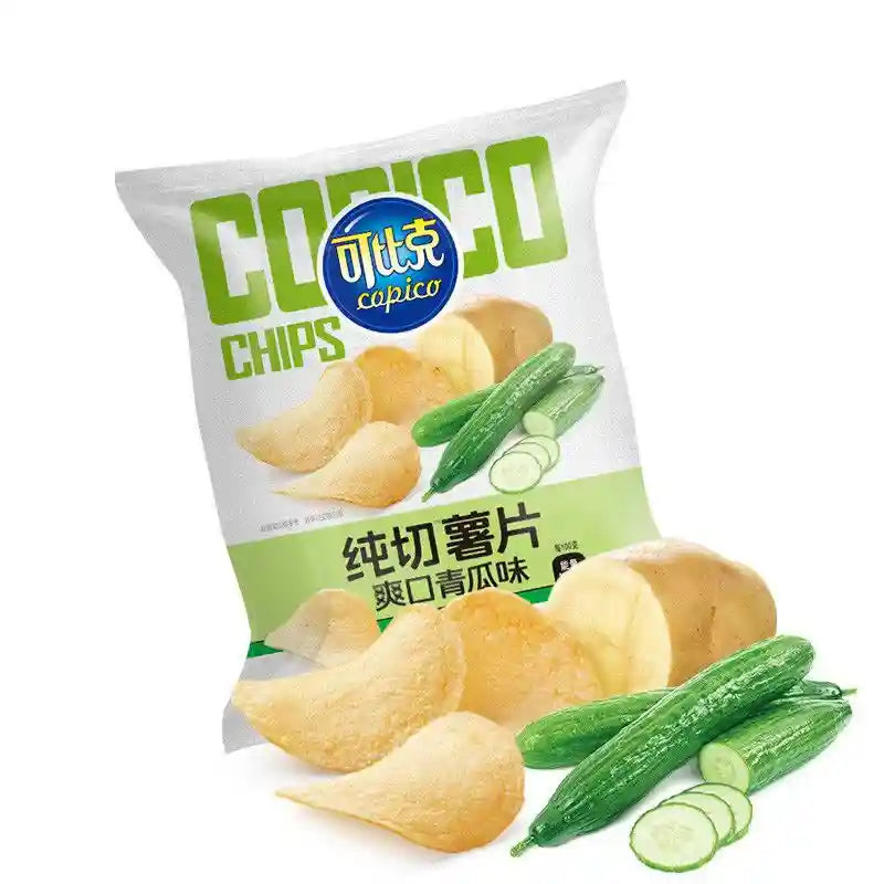 达利园 可比克 纯切薯片 青瓜味 65克 /Kartoffelchips mit Gurkegeschmack 65g Copico