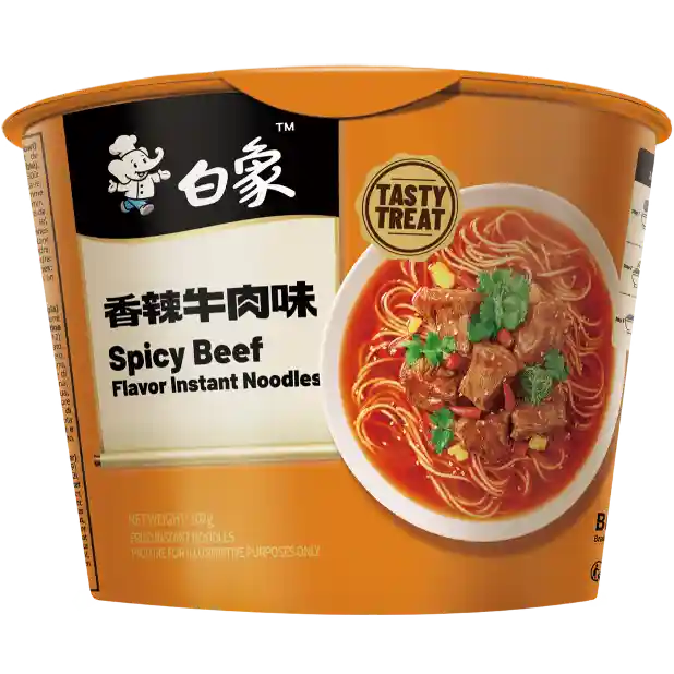 白象方便面 经典香辣牛肉味面 桶装 102克 /Instantnudeln Würziger Rindfleischgeschmack CUP 102g BAIXIANG