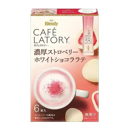 Blendy 草莓白巧克力拿铁 6P 56克 /Latte mit Erdbeer Weiße Schokolade 6 Portion 56g Blendy