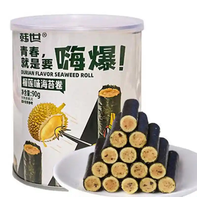 韩世 嗨爆 榴莲味海苔卷 90克 /Nori-Rolle Seetangrolle Durian Geschmack 90g HS