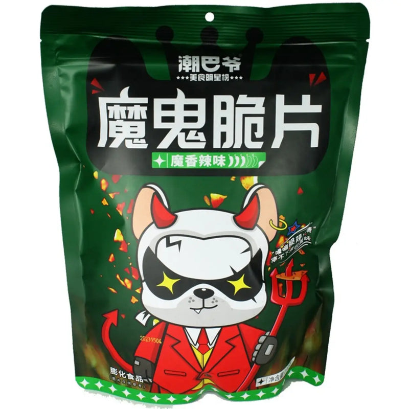 潮巴爷 魔鬼脆片 魔香辣味 200克 /Knusprige Scheibe Teufelssnack 200g ChaoBaYe