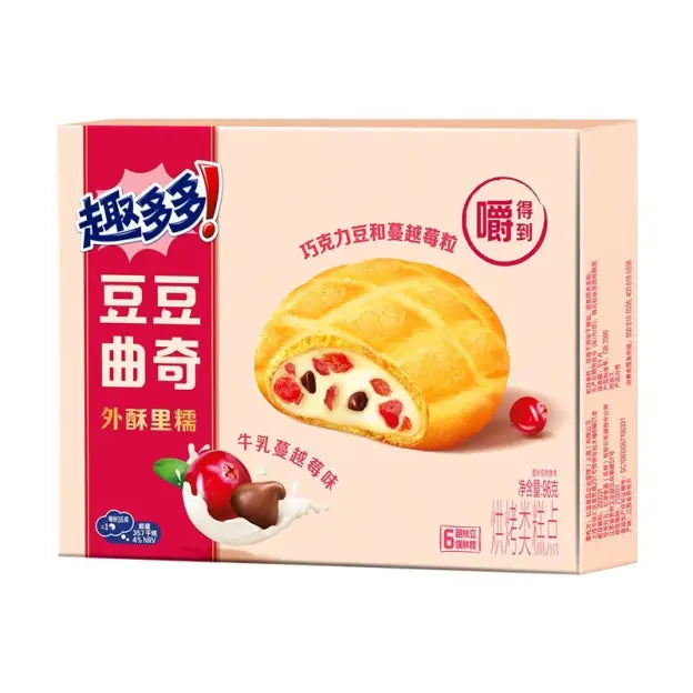 趣多多 豆豆曲奇 牛乳蔓越莓味 96克 /Kekse mit Milch- und Cranberry Geschmack 96g QDD