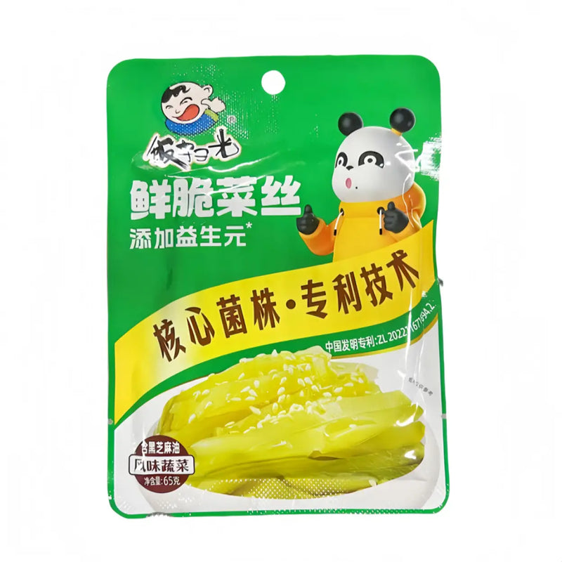 饭扫光 鲜脆菜丝 含黑芝麻油 风味榨菜 65克 /Knusprige Gemüsestreifen 65g FSG