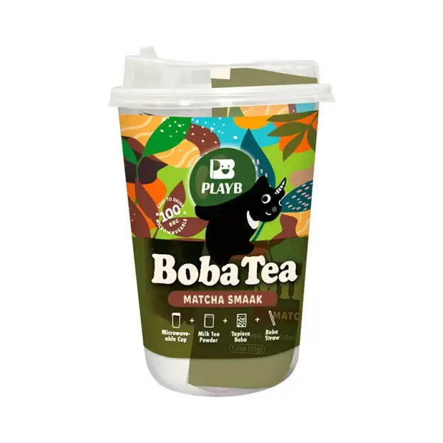 捷妮 珍珠奶茶 套装 抹茶味 85克 /Bubble Tea Cup Set Matcha Geschmack 85g PLAYB