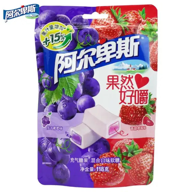 阿尔卑斯 果然好嚼软糖 葡萄味 草莓味 118克 /Sure Chewy Soft Candy Traubengeschmack &amp; Erdbeergeschmack 118g ALPENLIEBE