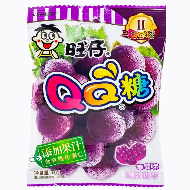 旺仔 QQ糖 葡萄味70克 /QQ Gummie Traubegeschmack 70g Want Want