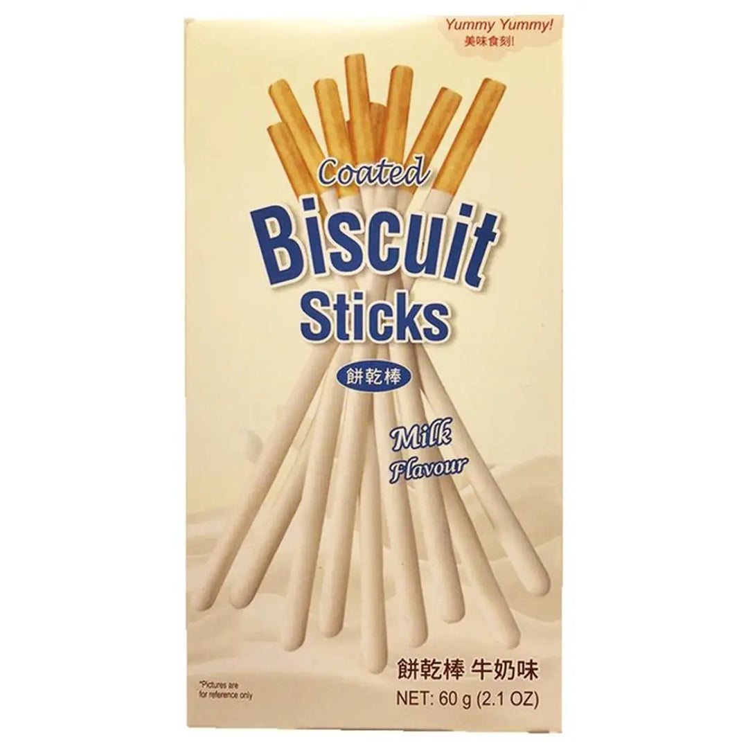 涂层饼干条 牛奶味 60克 /überzogene Keksstangen Milchgeschmack 60g Yummy Yummy